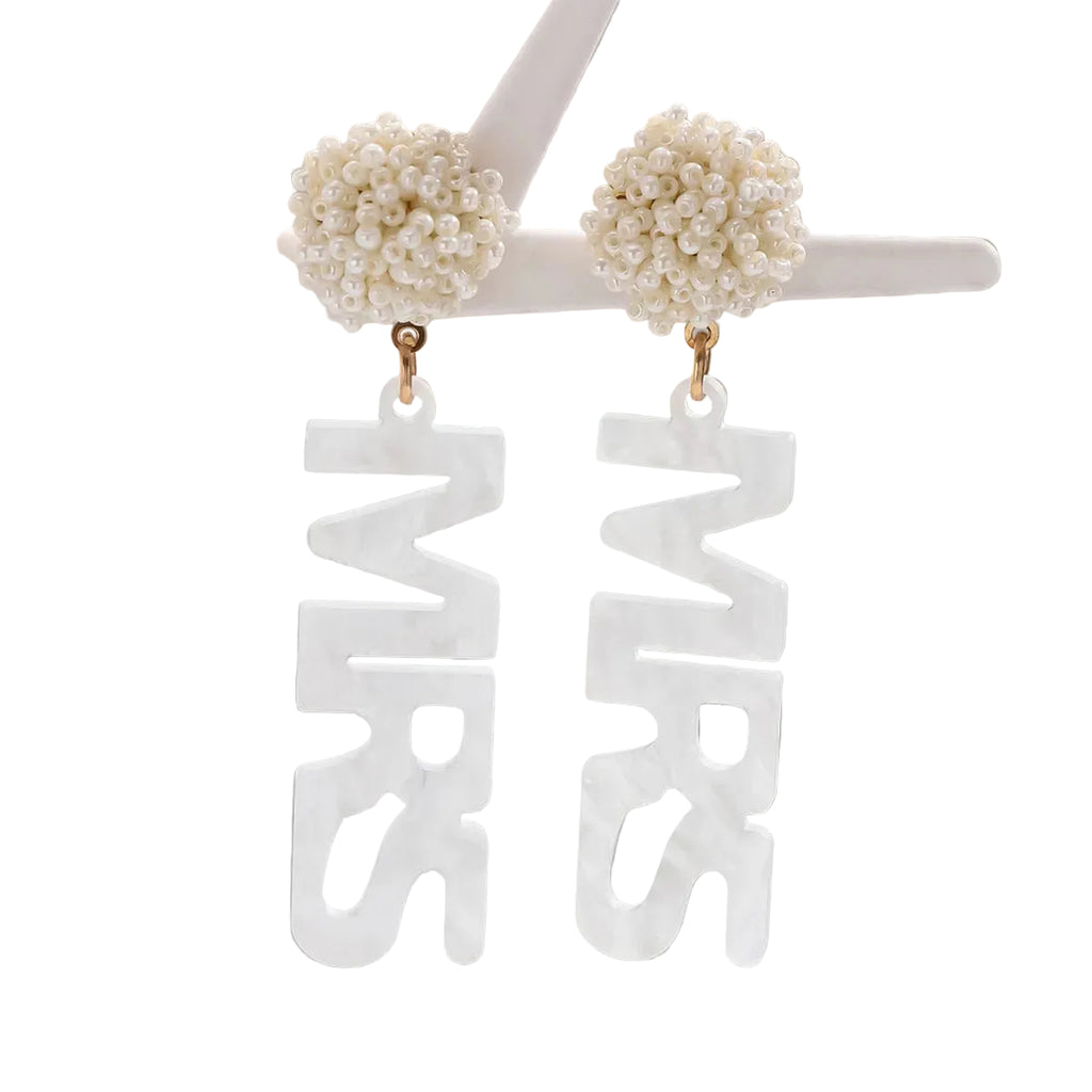 Acrylic English letter earrings