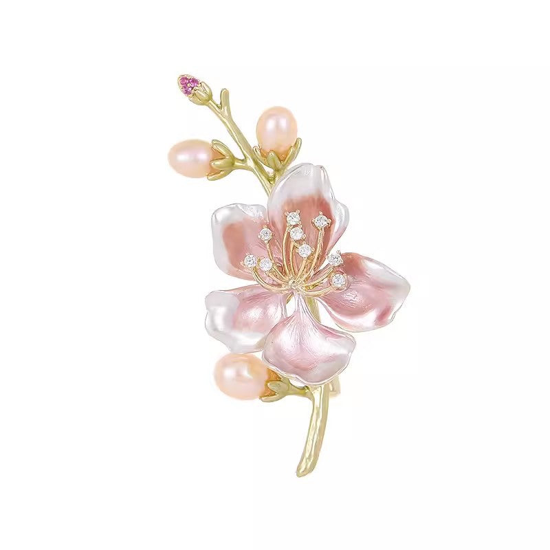 Peach blossom brooch