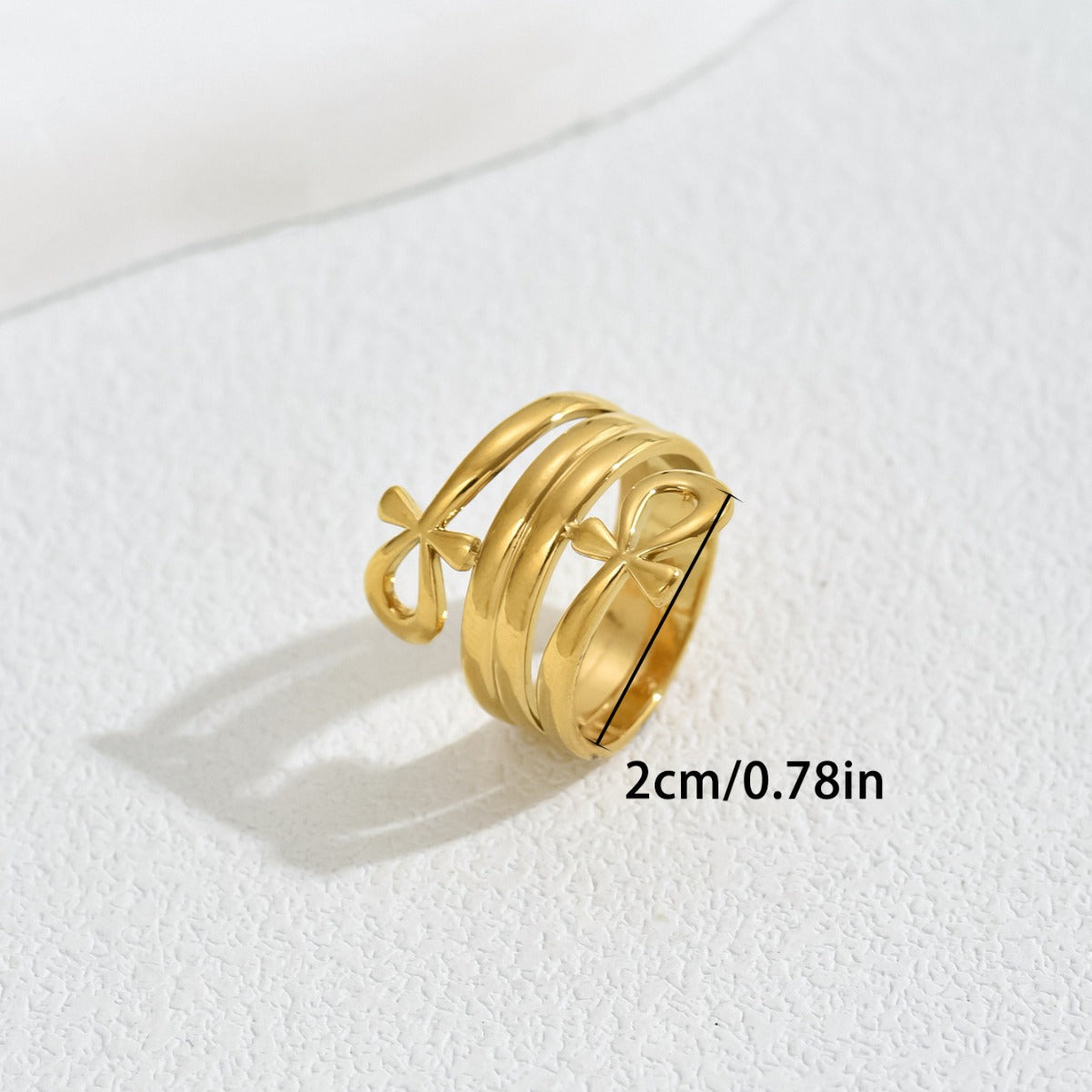 Simple bow double-layer high-end couple ring