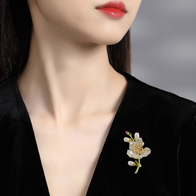 Peach blossom brooch