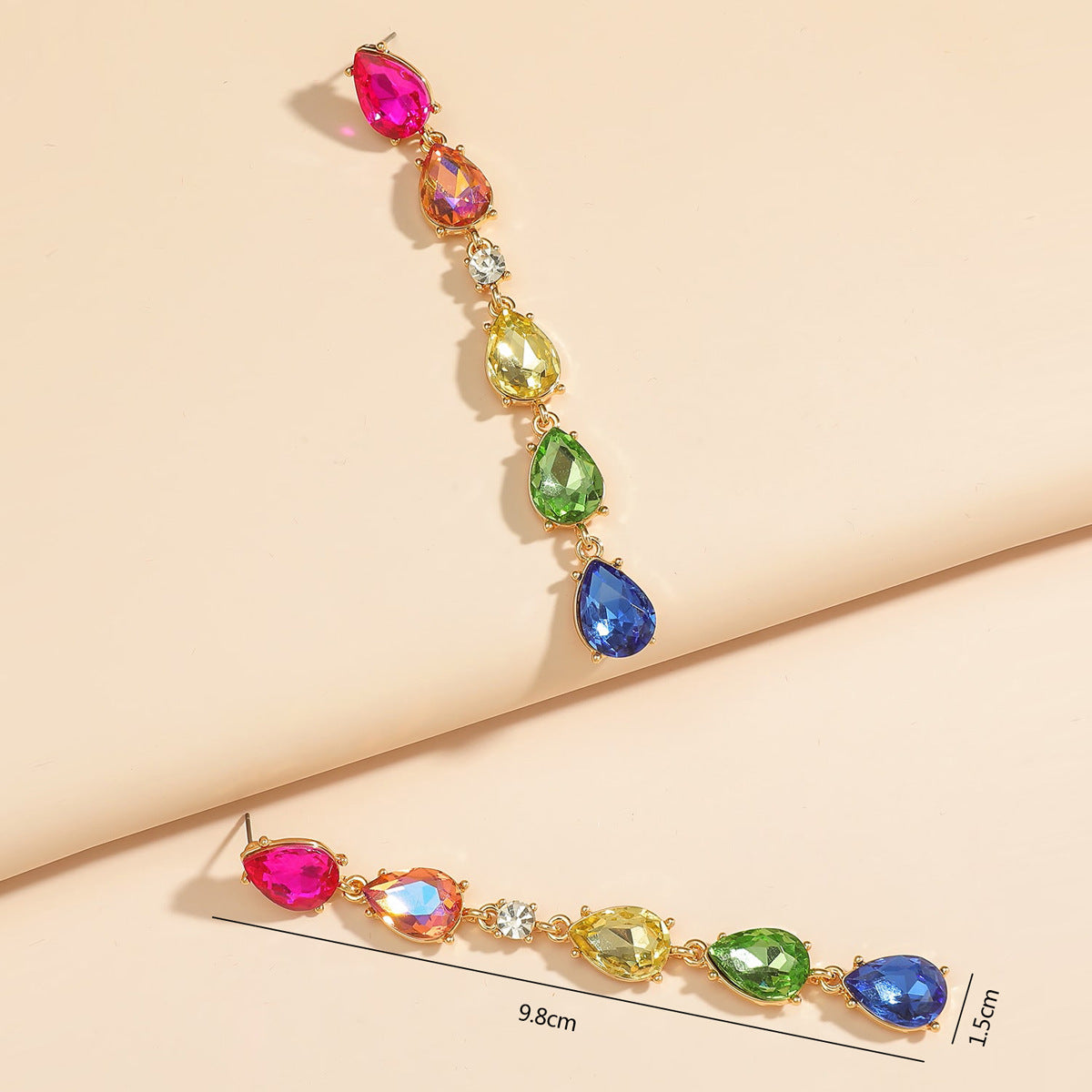 Colorful rhinestone crystal earrings