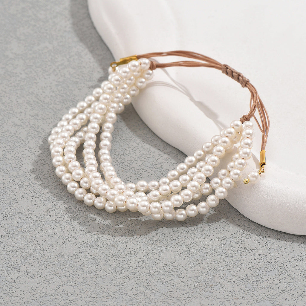 Unique multi-layered pearl bracelet