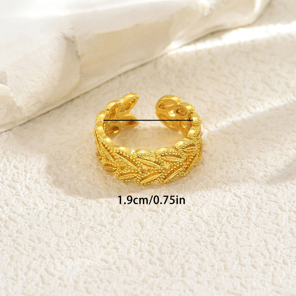 Wheat spike-shaped open index finger ring
