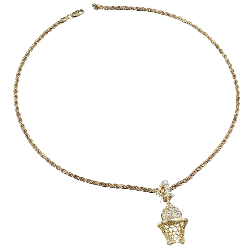 Fashionable hip-hop men's pendant twisted rope chain