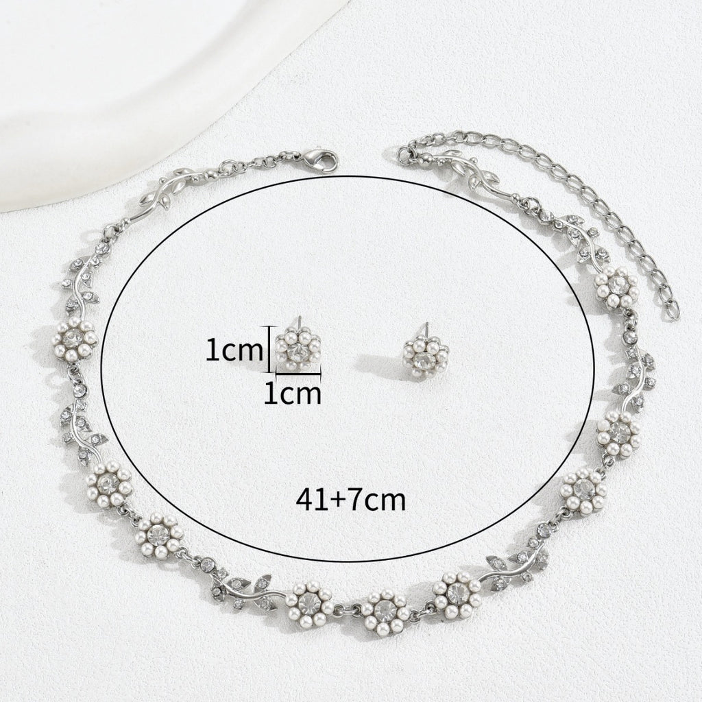 Personalized Pearl Necklace and Earring Set