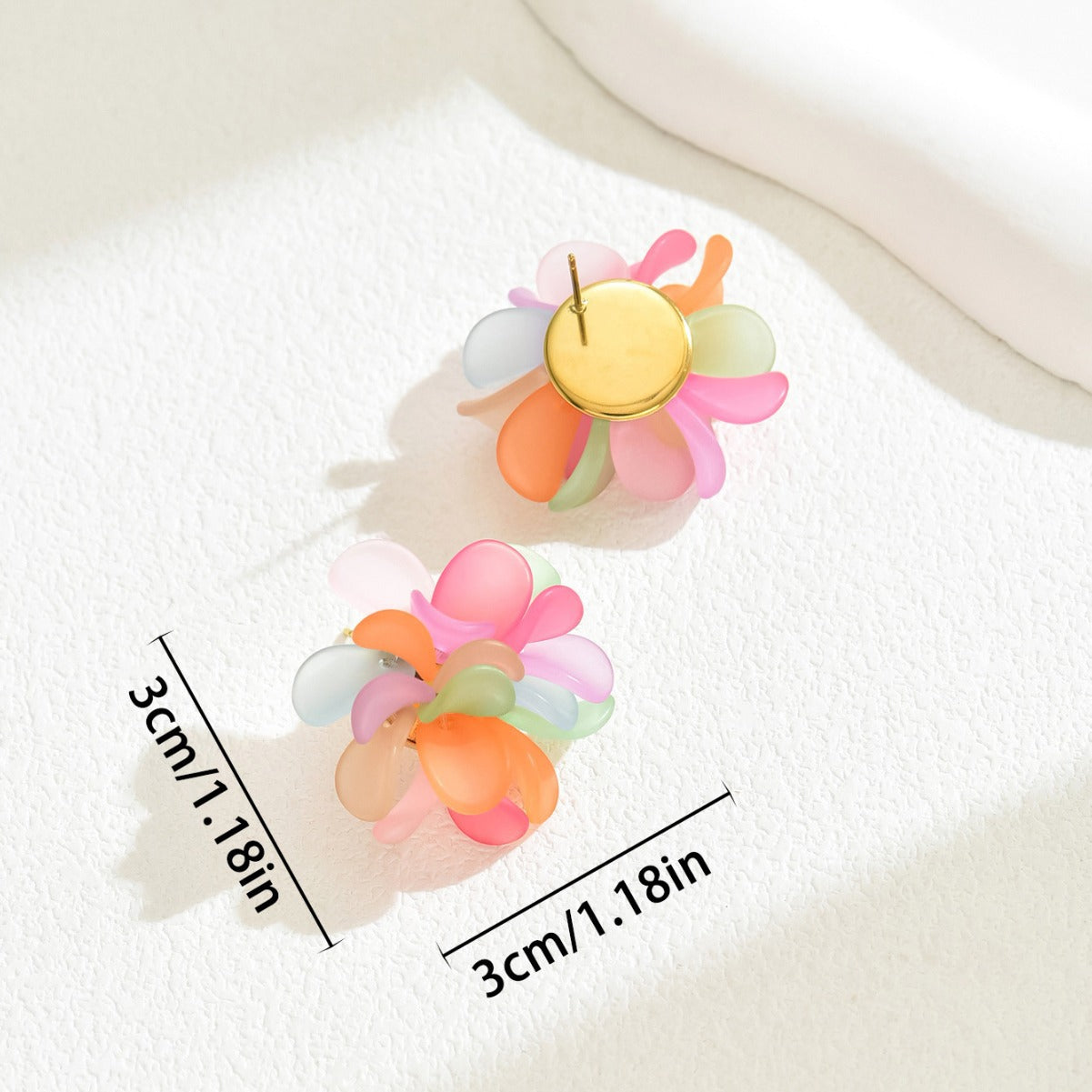 Colorful petal acrylic sweet forest earrings