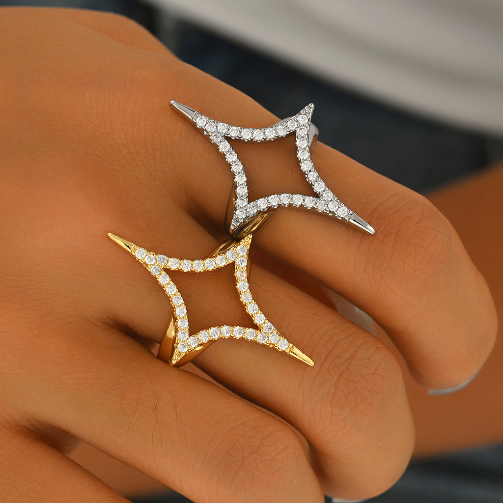 Geometric star-shaped open ring