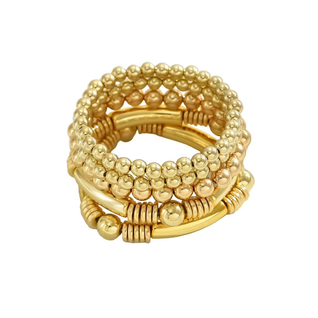 Simple multi-layered beaded bracelet