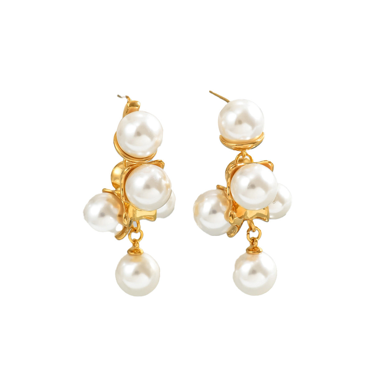 Vintage grape and pearl earrings