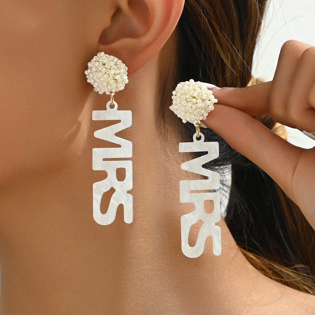 Acrylic English letter earrings