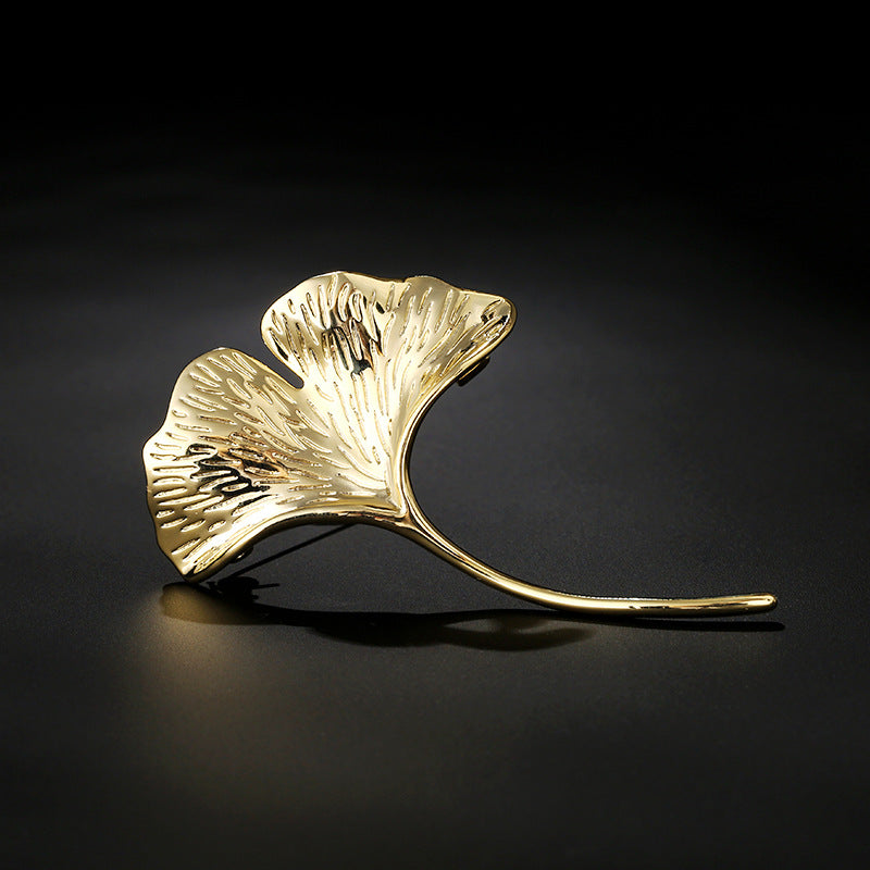 Ginkgo leaf brooch