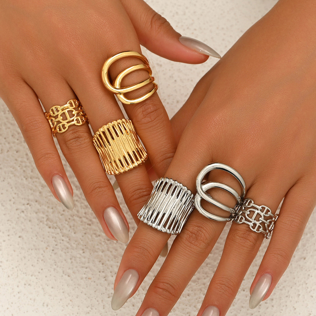Fashion Geometric Minority Advanced Feeling Ring Set