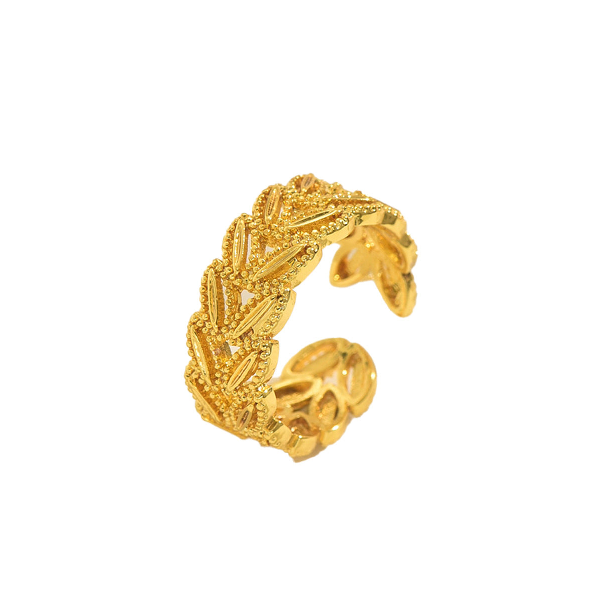 Wheat spike-shaped open index finger ring