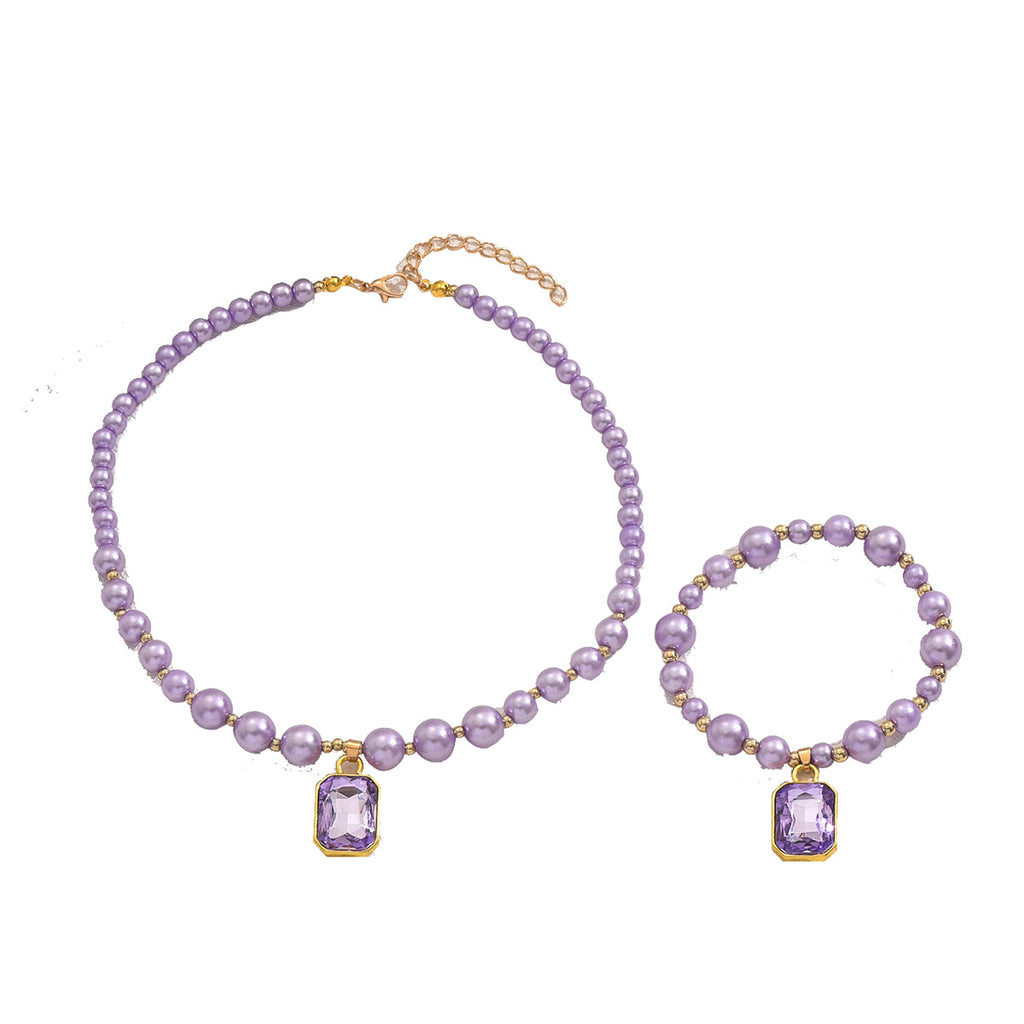 Fashion pearl necklace and bracelet set