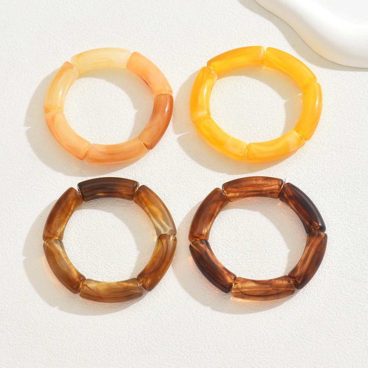 Personalized multi-layered transparent resin acrylic bracelet
