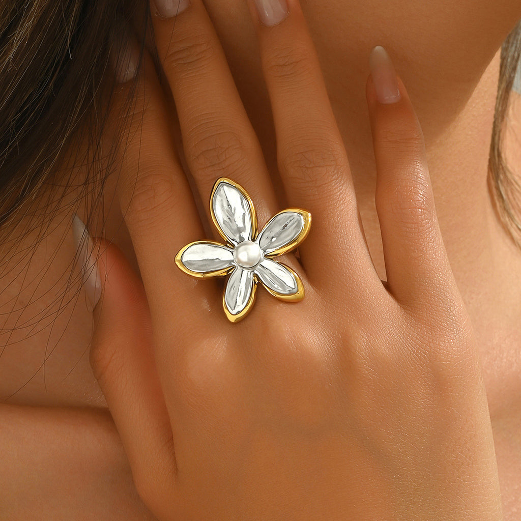 Flower-shaped open ring