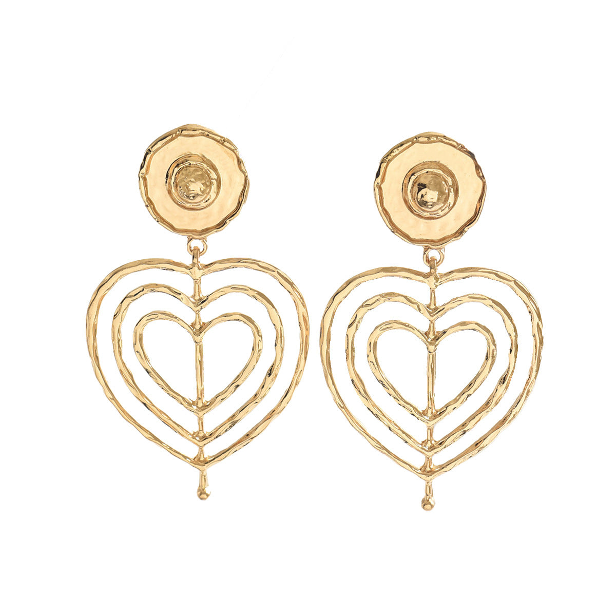 Heart-shaped multi-layered high-end earrings