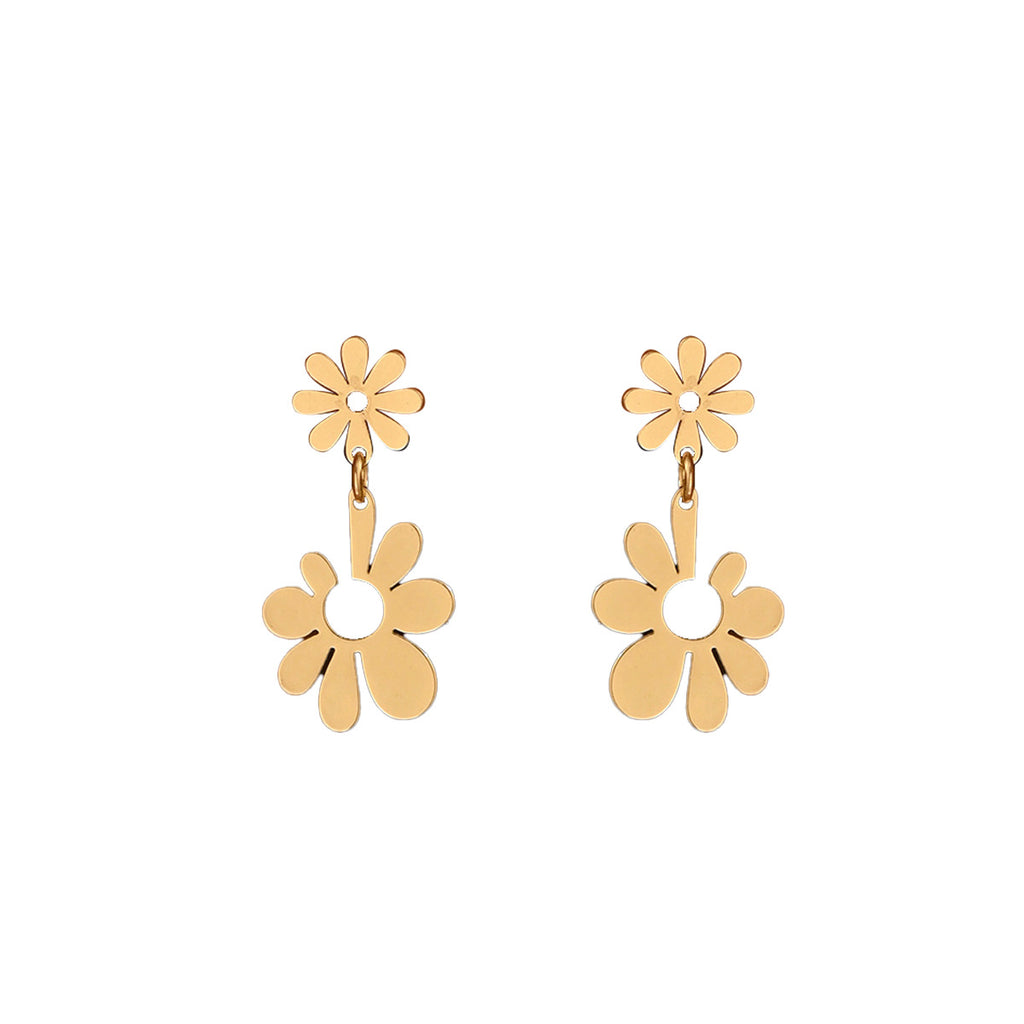 Floral 18K gold-plated earrings