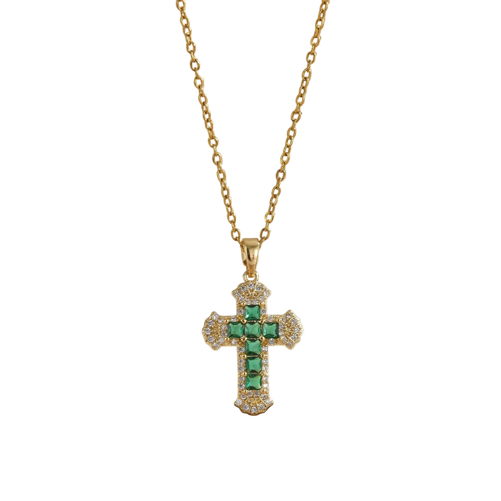 Vintage copper cross necklace