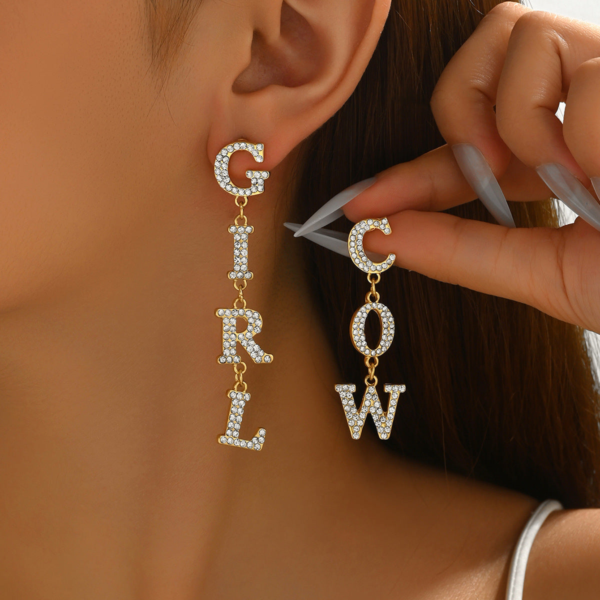 English letter earrings