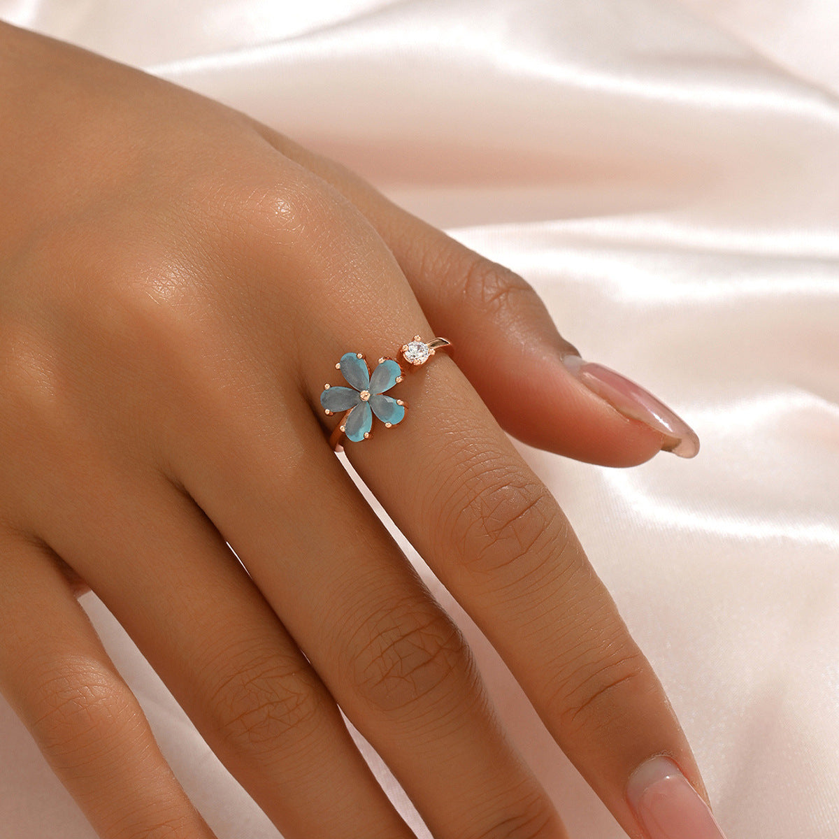 Sweet Flower Open Ring