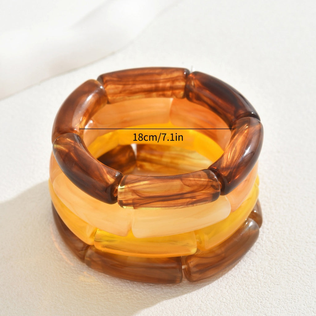 Personalized multi-layered transparent resin acrylic bracelet