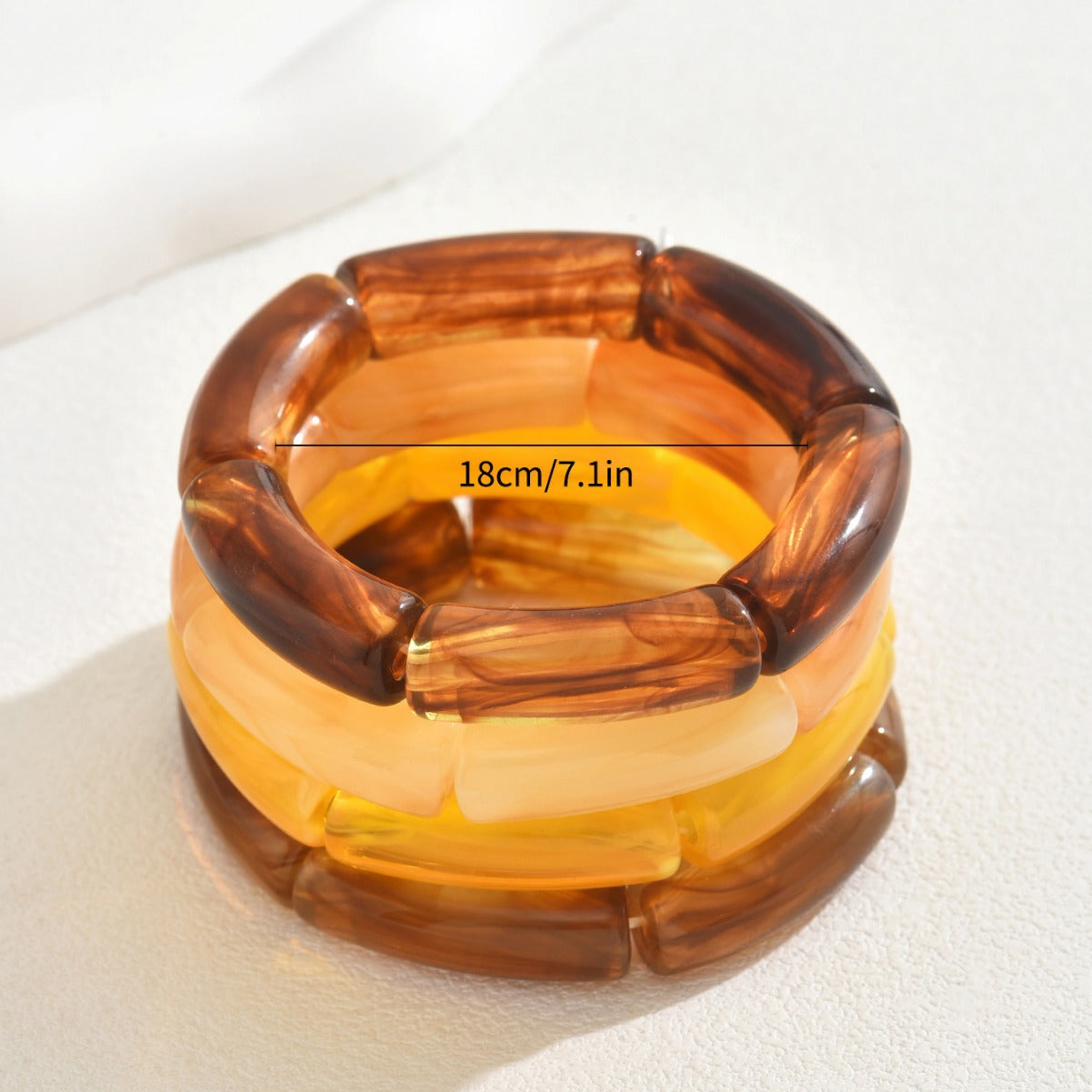 Personalized multi-layered transparent resin acrylic bracelet