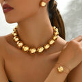 Fashionable OL bracelet, necklace, earrings, and light luxury spherical set