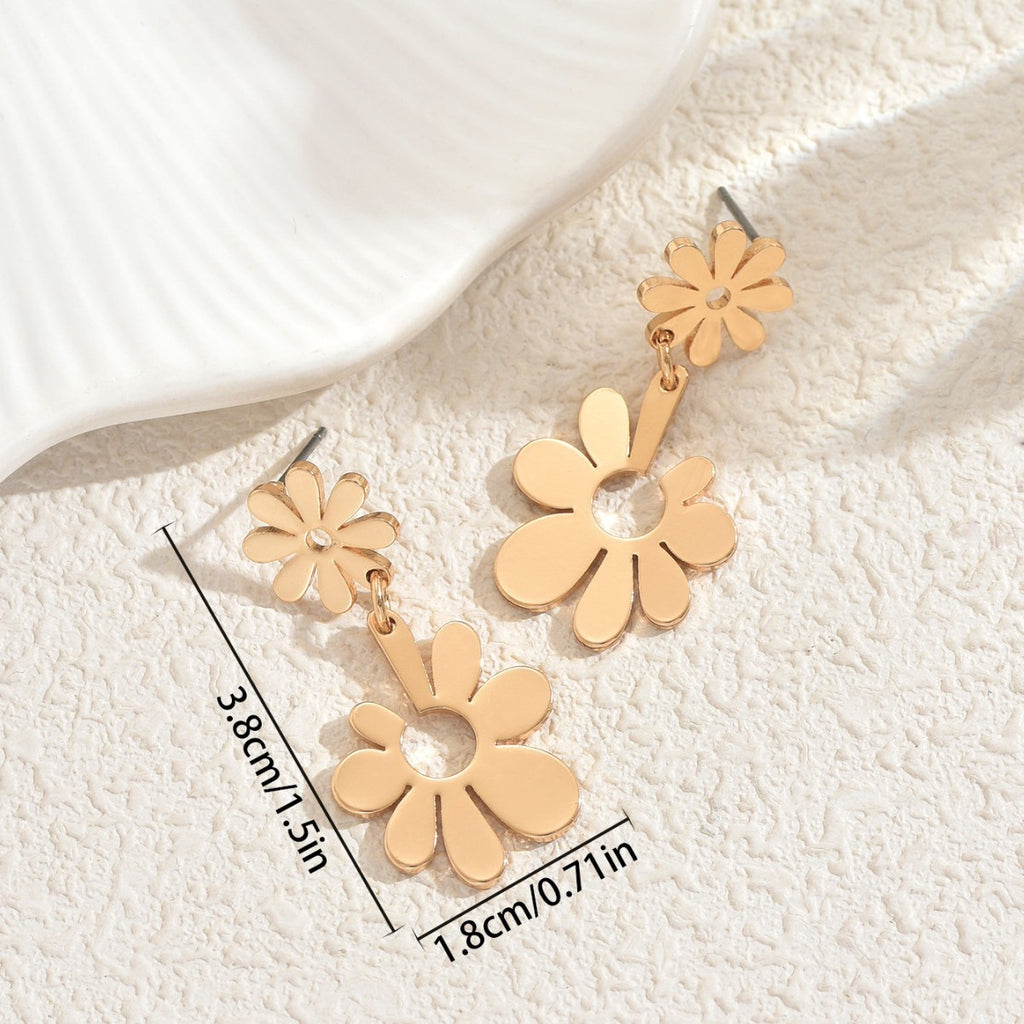 Floral 18K gold-plated earrings