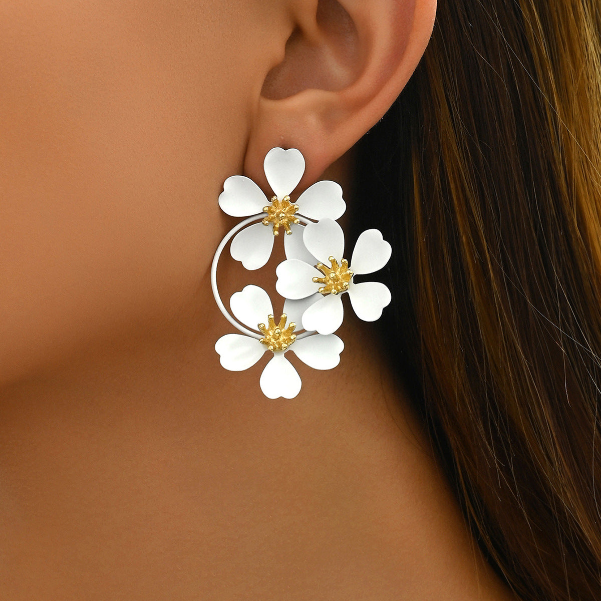 Plum blossom acrylic earrings