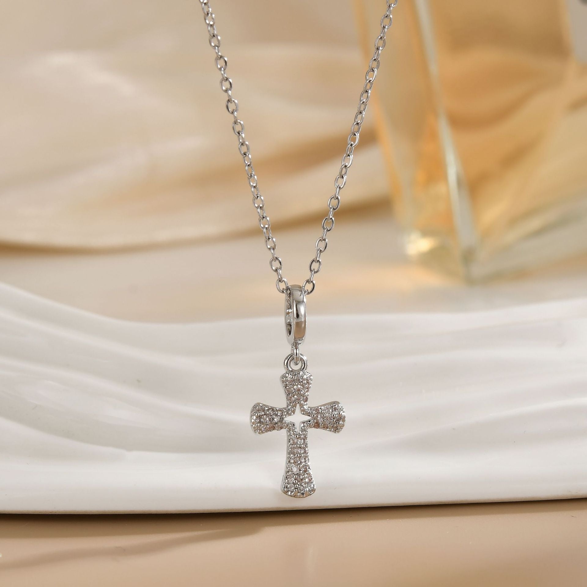 Stone Cross Clavicle Chain