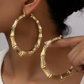 Hip-hop style bamboo-shaped exaggerated earrings