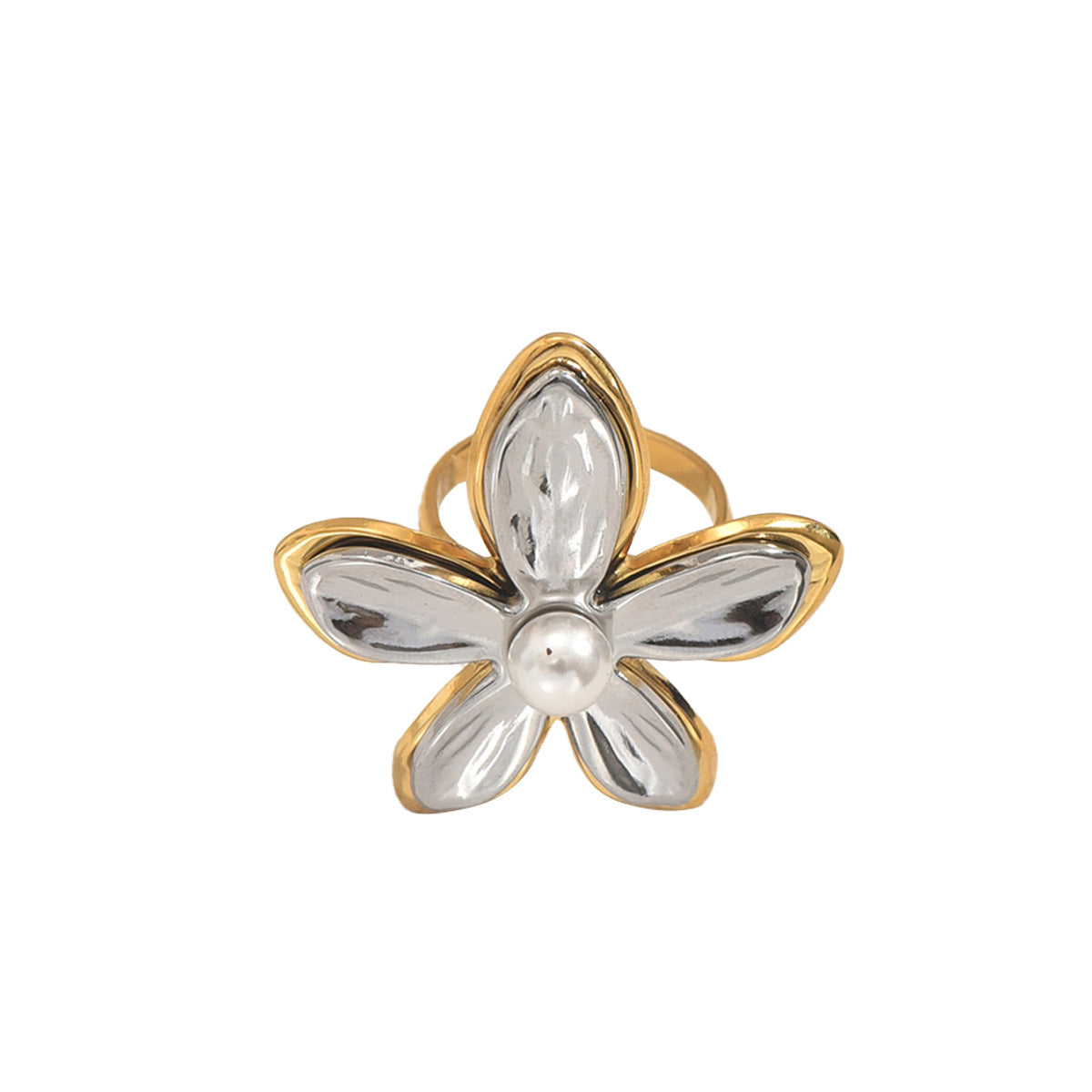 Flower-shaped open ring