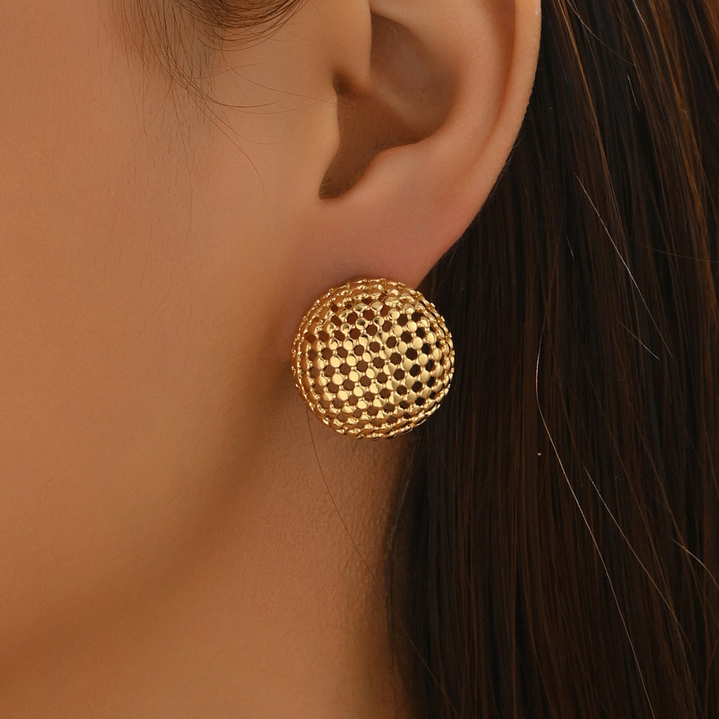 Geometric hollow high-end light luxury earrings