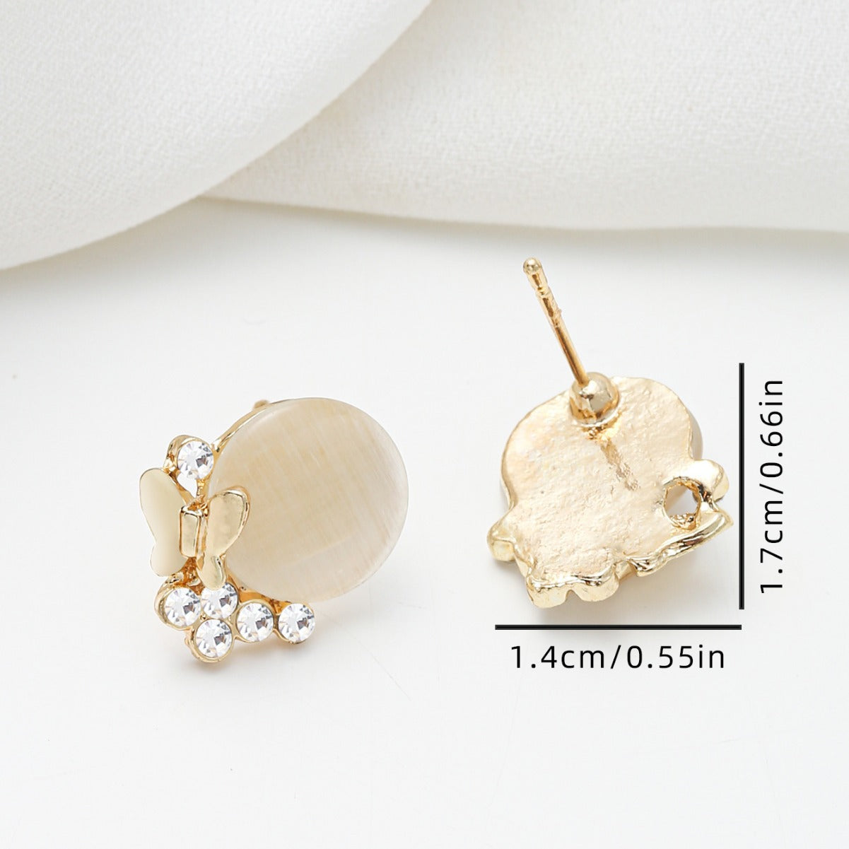 Cat's Eye Stone Butterfly Earrings