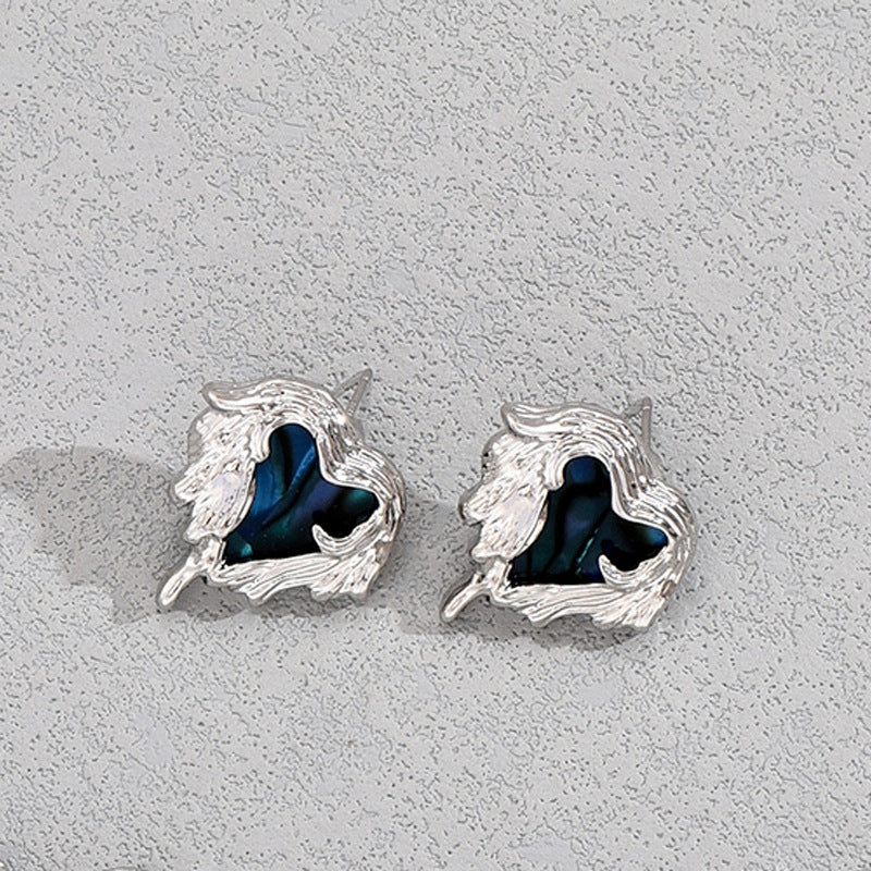 Flame Heart Earrings and Necklace Set