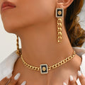 Lion-shaped clavicle chain and bracelet set