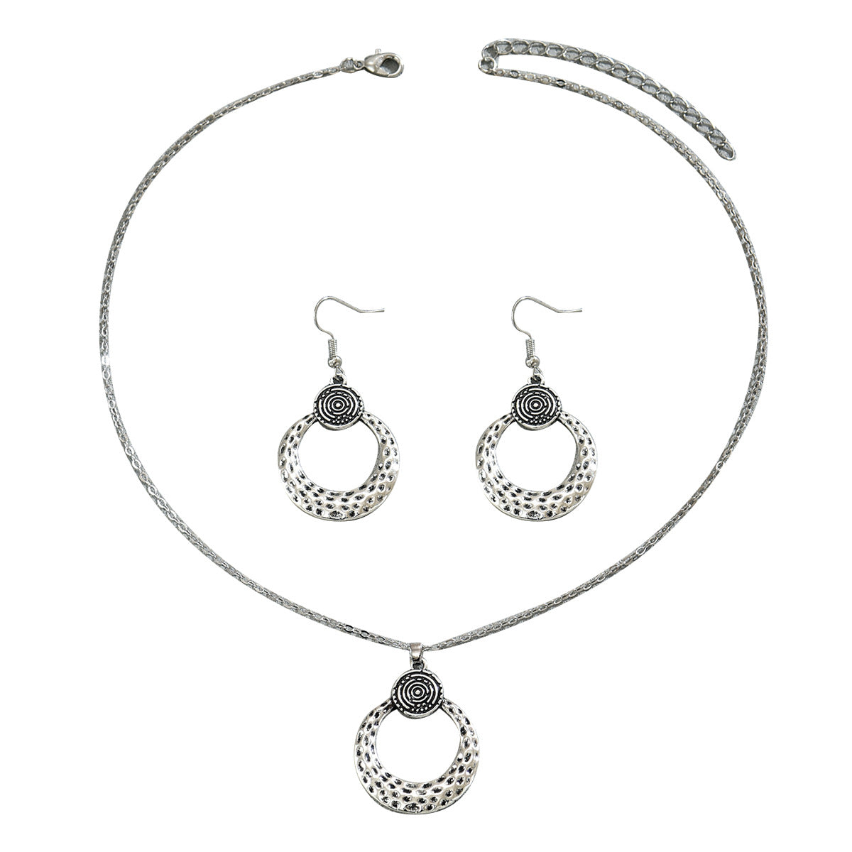 Vintage Bohemian Hoop Necklace and Chic Earring Set