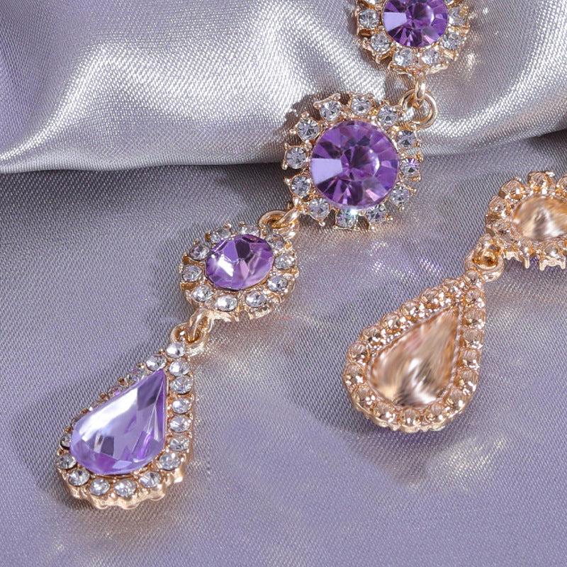 Baroque full diamond crystal earrings