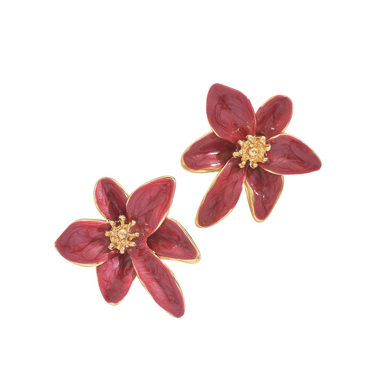 Delicate floral earrings, 18k gold plated high-end earrings
