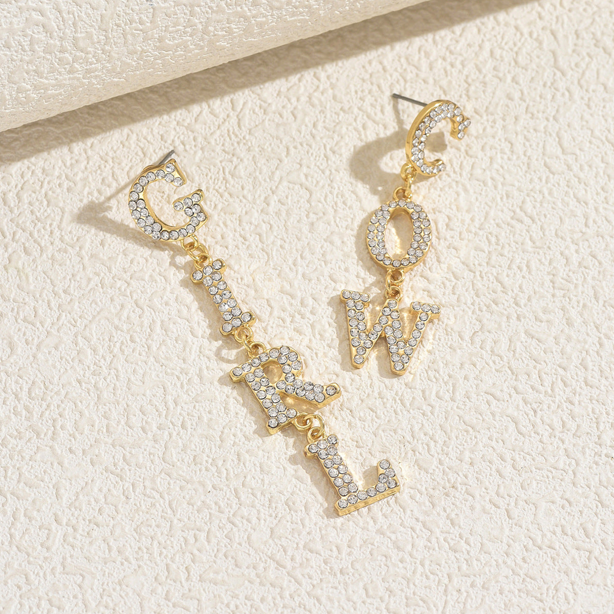 English letter earrings
