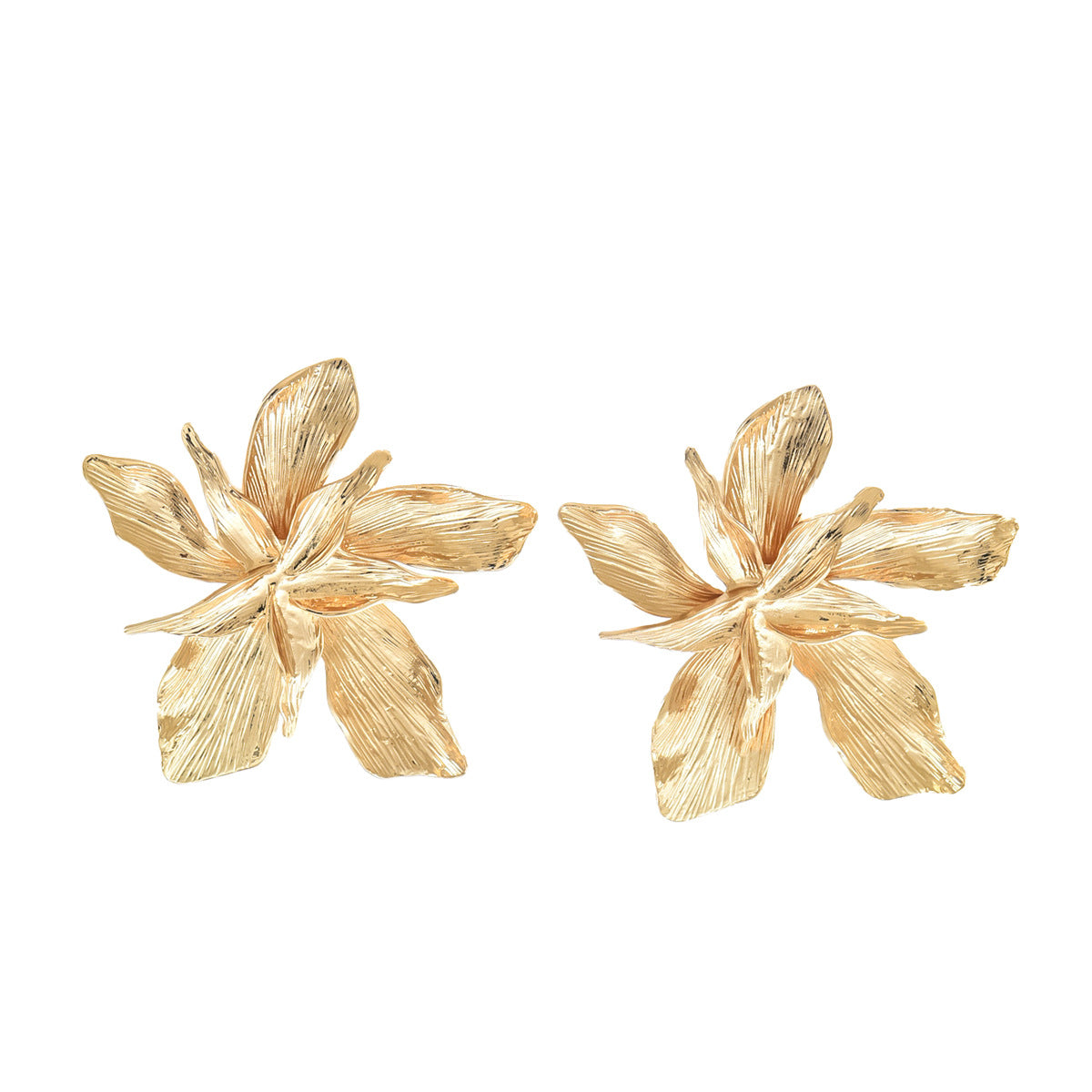 Five-petal flower double-layer earrings