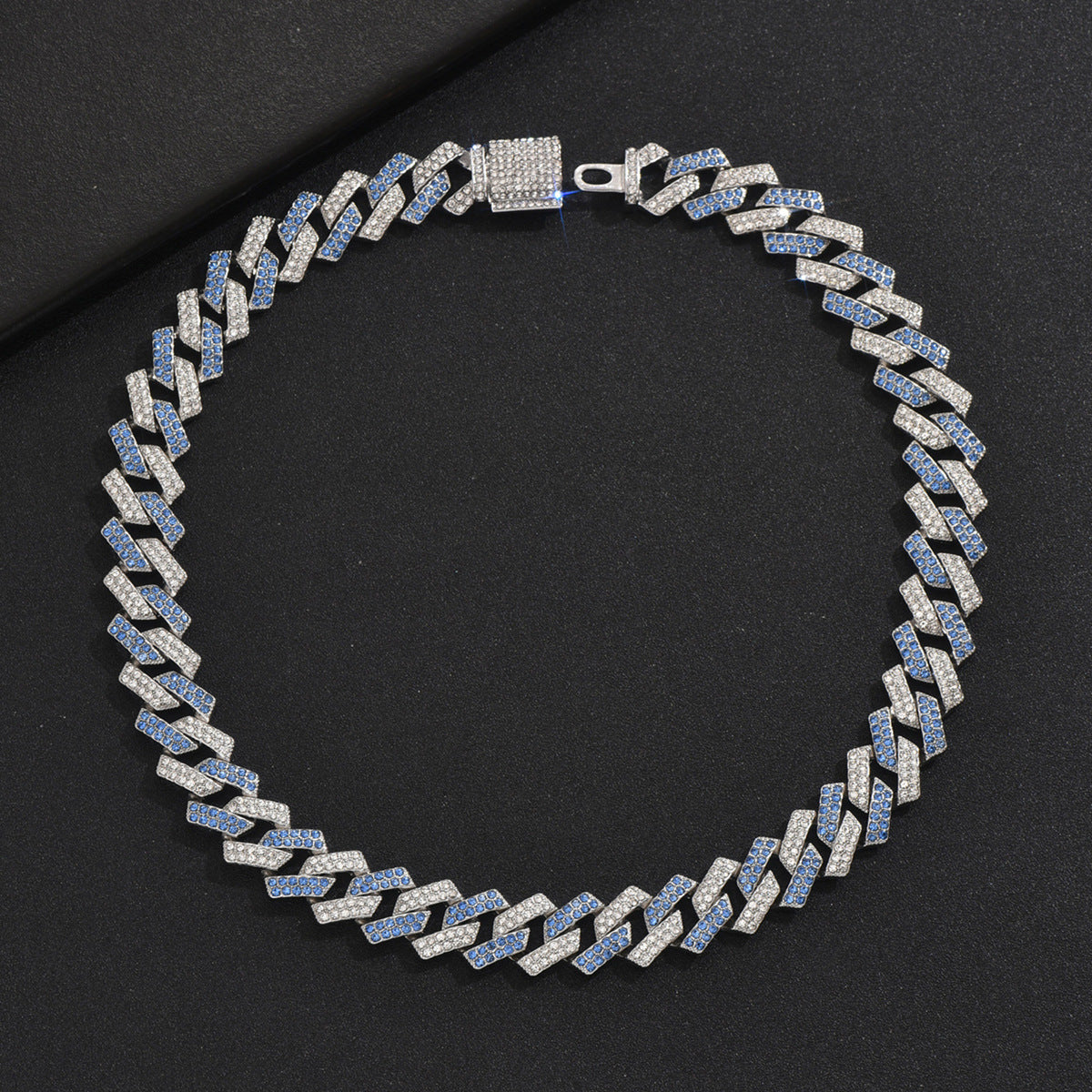 eStylish double-row diamond Cuban  necklace