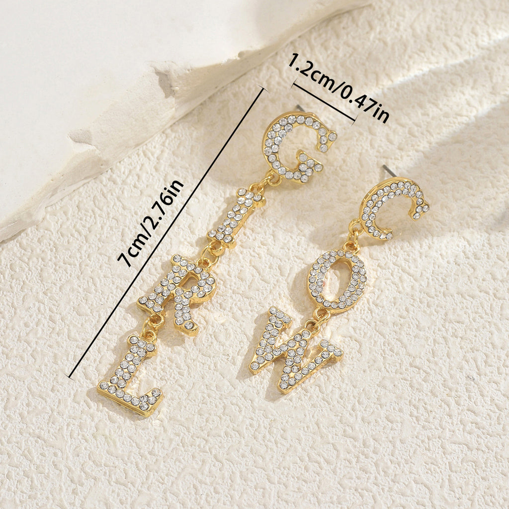 English letter earrings