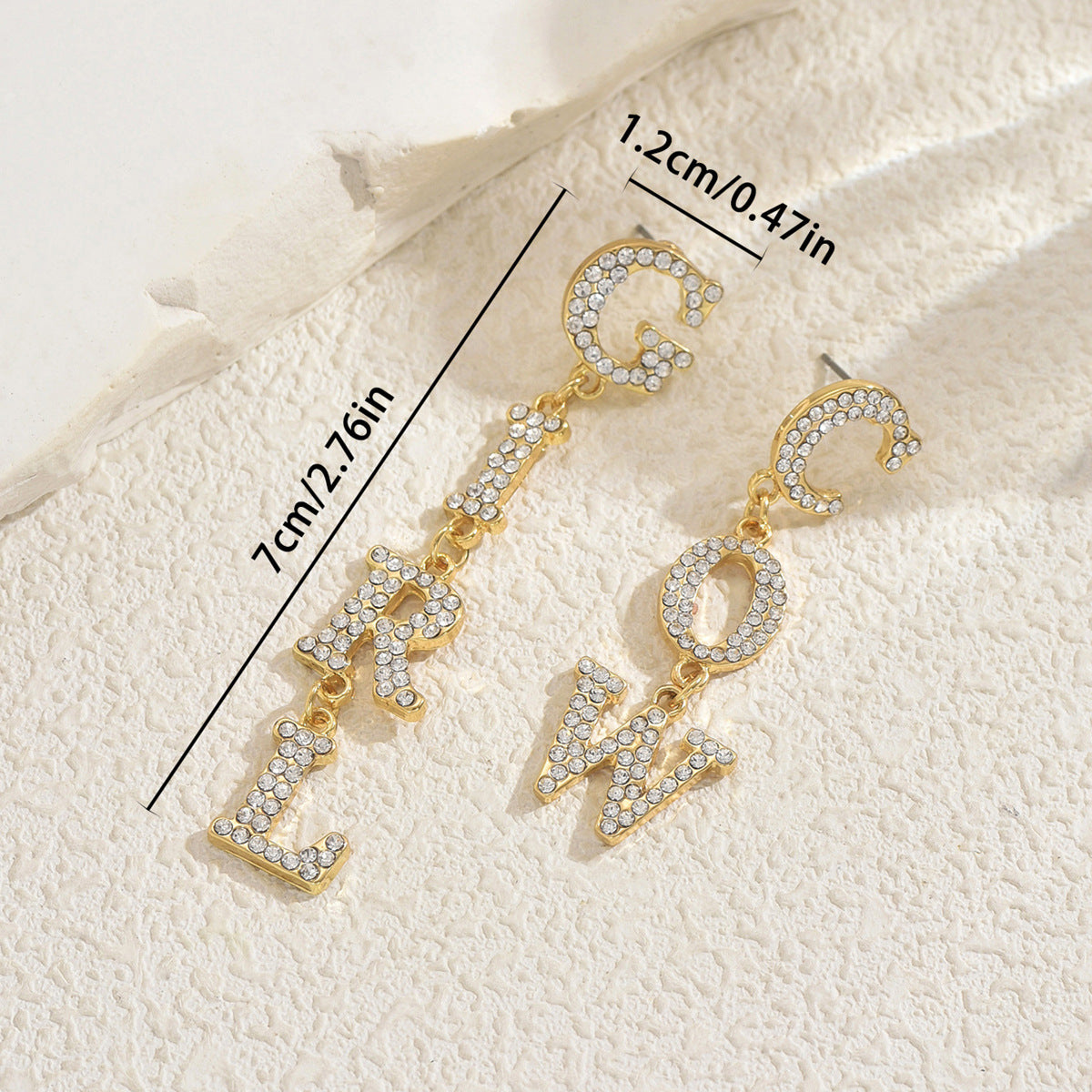 English letter earrings