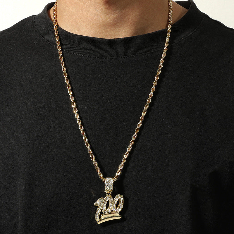 Fashionable hip-hop men's pendant twisted rope chain