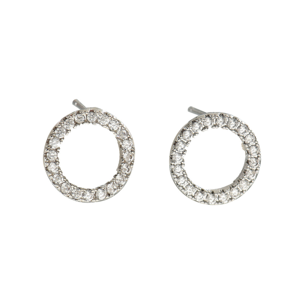 Geometric inlaid zircon, high-end earrings