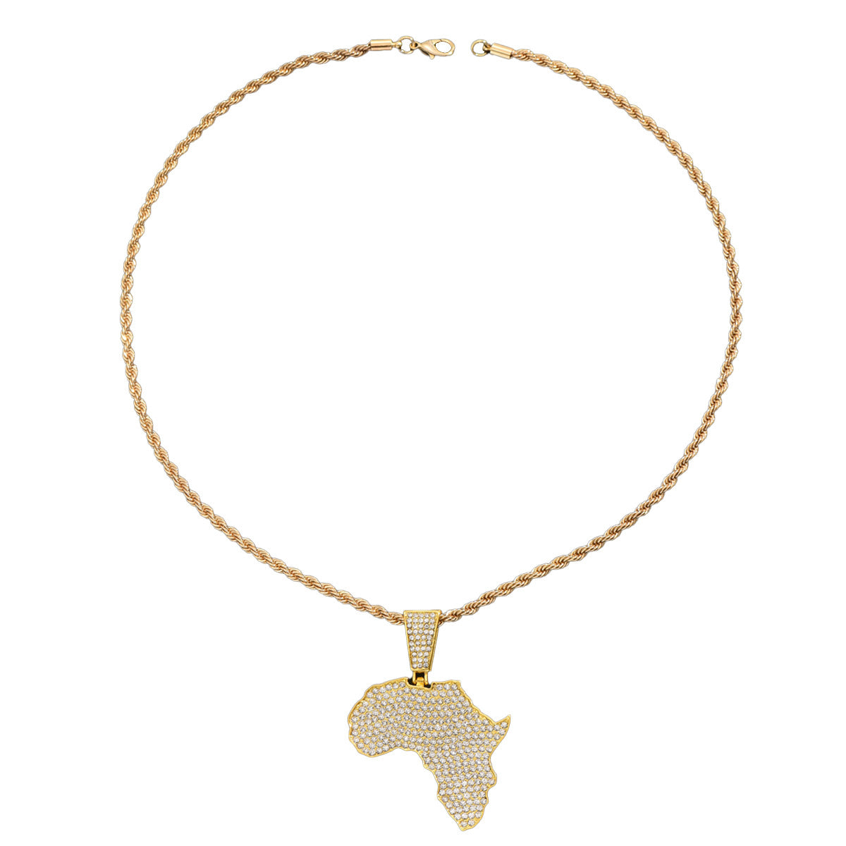 Personalized map pendant Cuban necklace for men