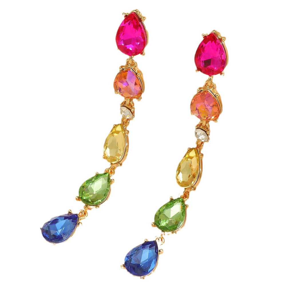 Colorful rhinestone crystal earrings