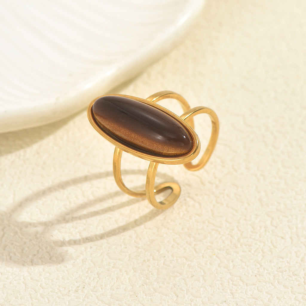 Gemstone open-ended women's ring